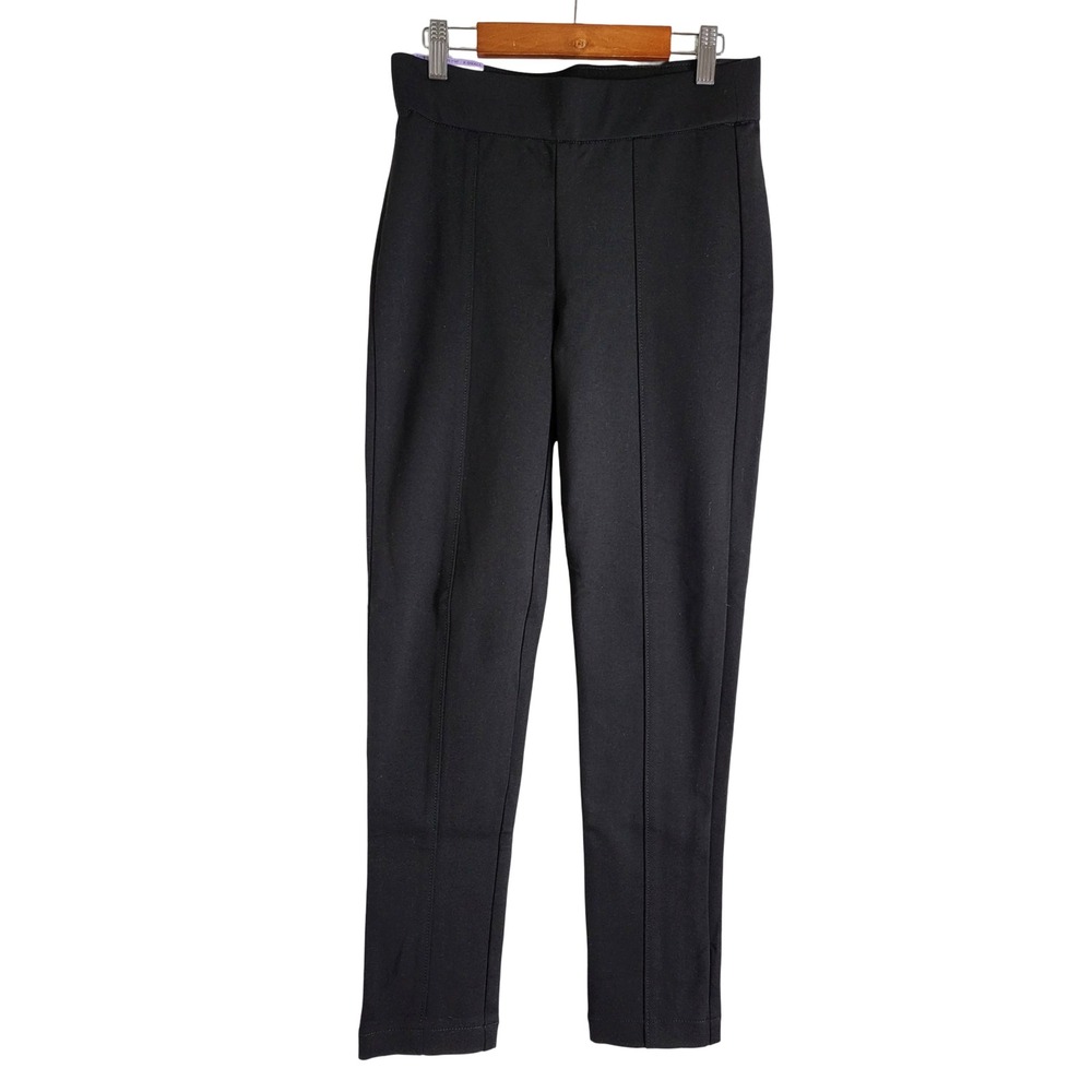 Anne Klein Jeans Tummy Control Ponte Pants Black XS Seamed Pull On Trouser